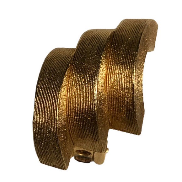 Christian Dior Clip On Earrings 1970s 1980s Runway Couture Textured Gold Drops - Picture 4 of 10